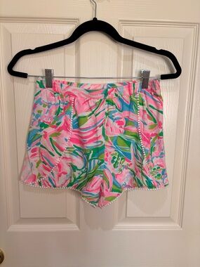 Girl’s Pulitzer Pink Multi Tropical Print Shorts Girl’s size XL (14)